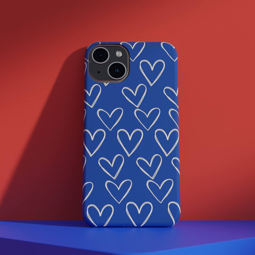 Blue hearts - Matte Finished Phone cases