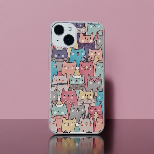 Kitty Pattern - Soft Transparent Silicon Case