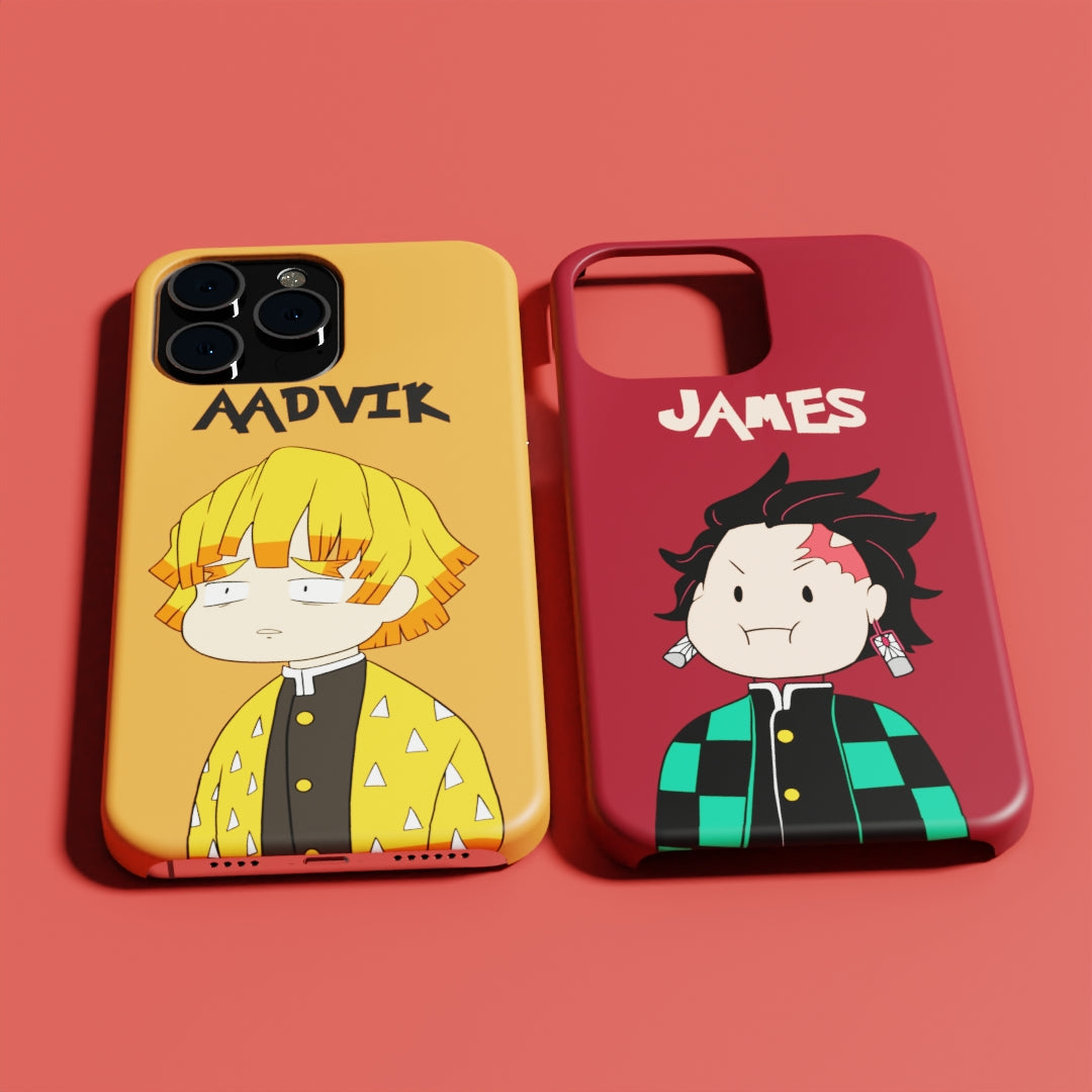 Kawaii Tanjiro & Giyu - Combo Matte Finish Hard Case