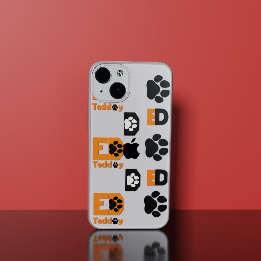 Teddy Paw Print - Soft Transparent Silicon Case