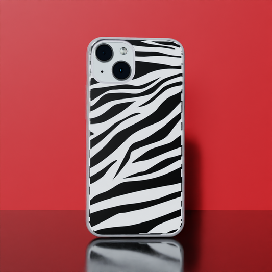 Black & White Abstract Pattern - Soft Transparent Silicon Case