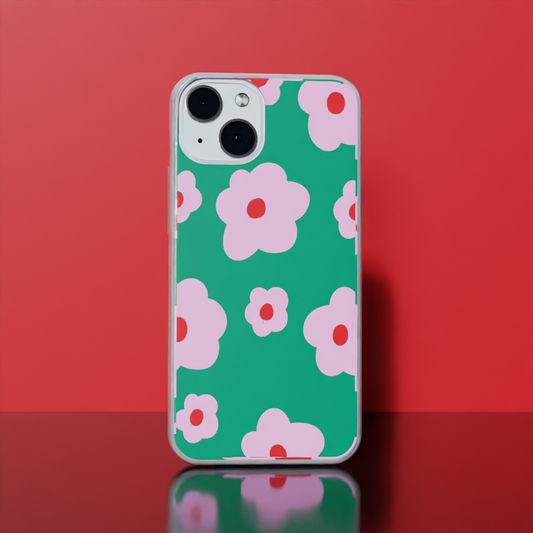 Retro Flowers - Soft Transparent Silicon Case