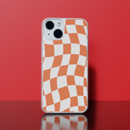 Orange Checkers - Soft Transparent Silicon Case