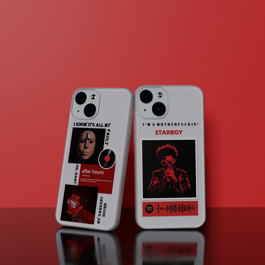 Starboy Red -  Combo Soft Transparent Silicon Case