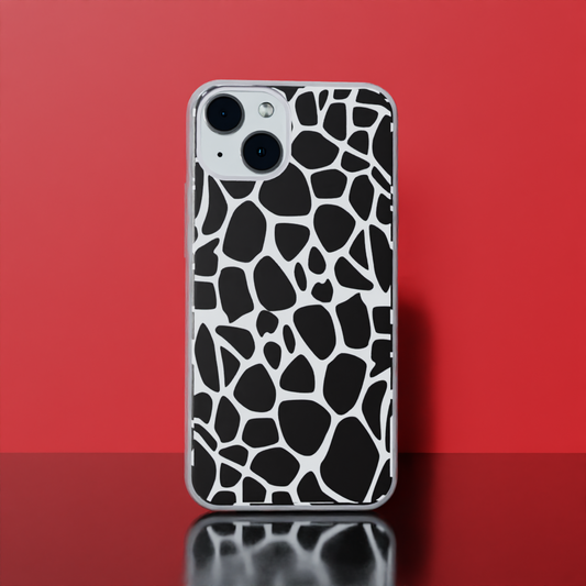 Black & White Cheetah Pattern - Soft Transparent Silicon Case