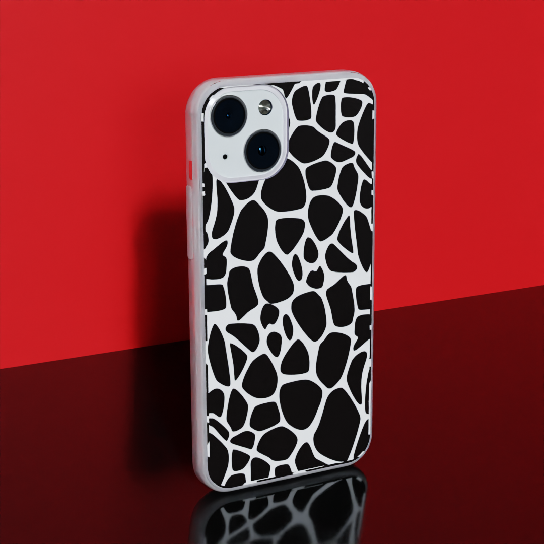 Black & White Cheetah Pattern - Soft Transparent Silicon Case