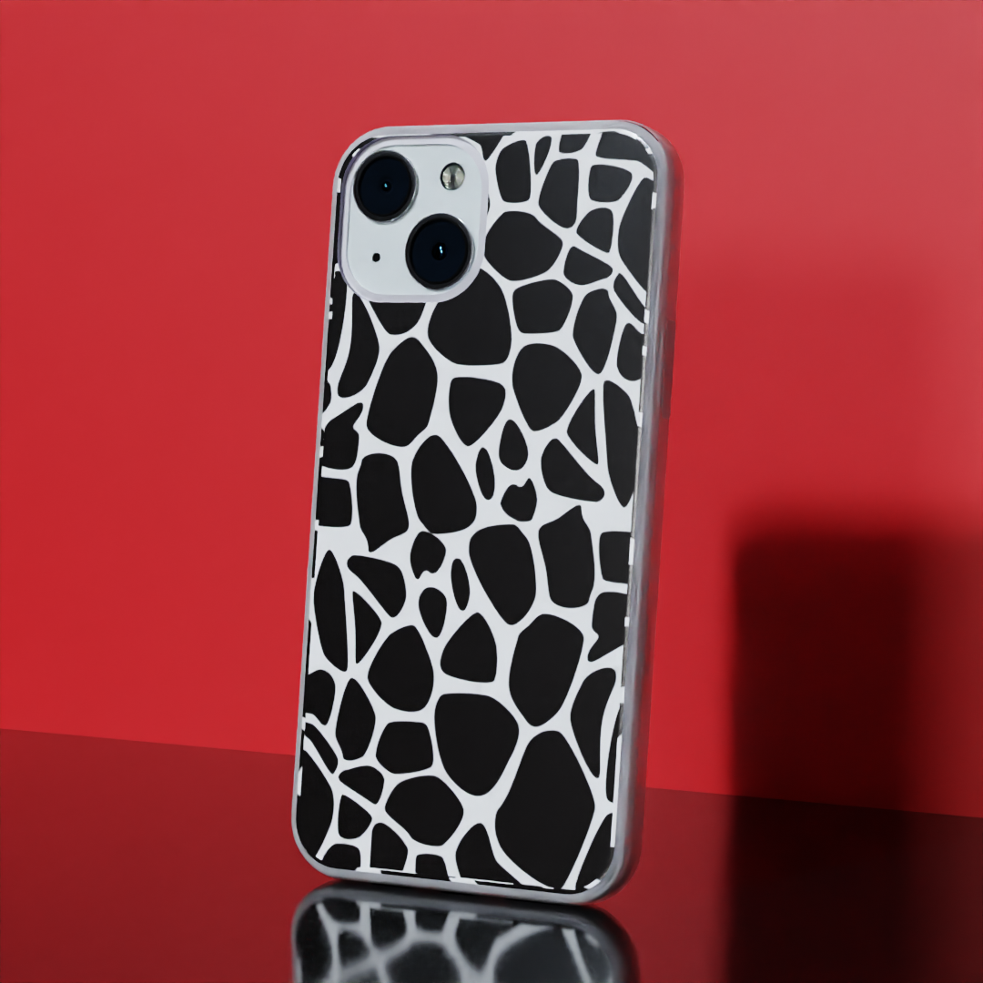 Black & White Cheetah Pattern - Soft Transparent Silicon Case