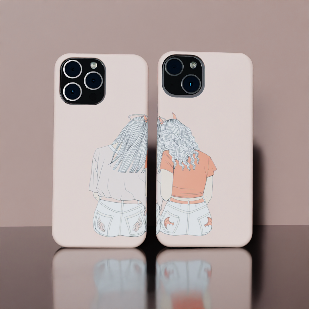 Angle & Devil Couple Case - Matte Finished Phone case