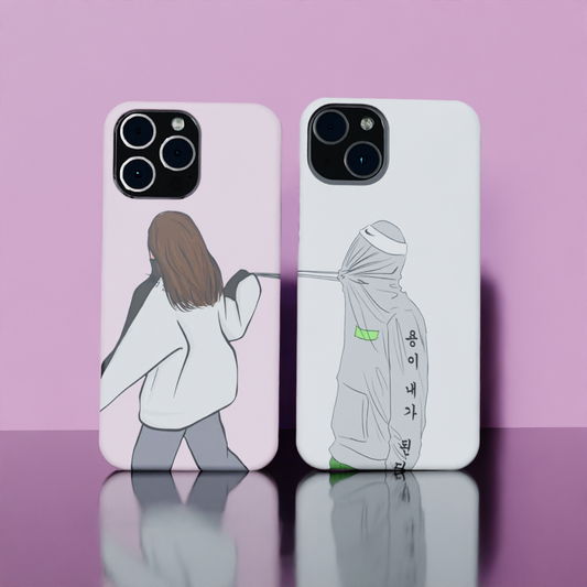 Cute Fighting Couple Case - Matte Finished Phone case